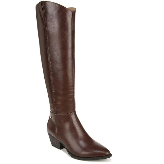 Womens Reese Faux Leather Wide Calf Knee-High Boots Size 10