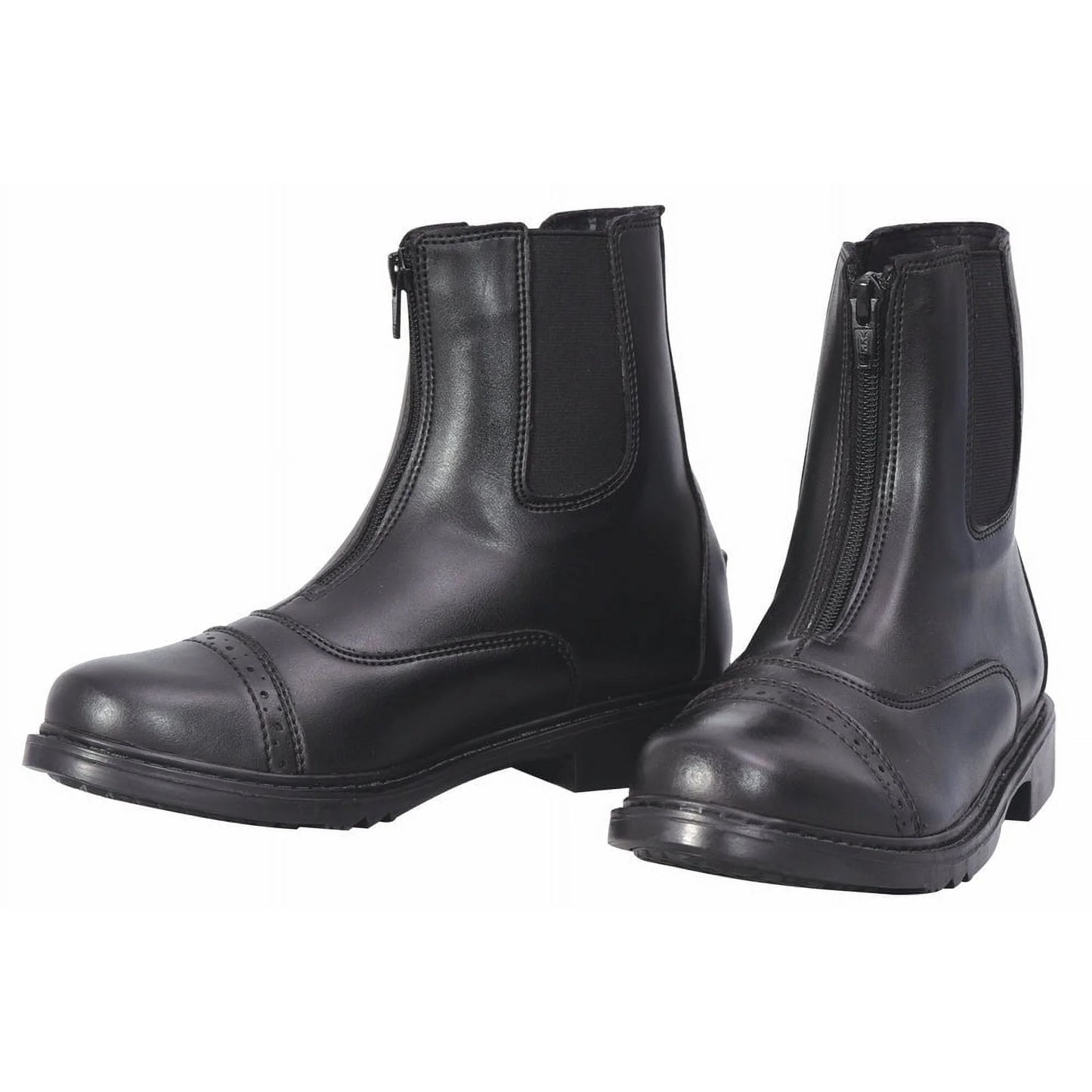 Women Starter Synthetic Leather Front Zipper Paddock Boots Size 8