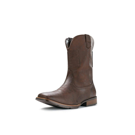 Men's Shoes Cowboy Boot Mid Calf, Medium Cuban Square Toe Bronze Size 8